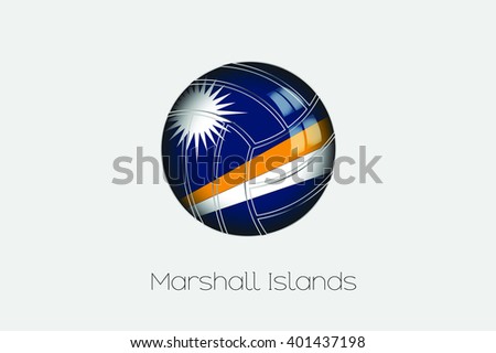 A 3D Football with a Flag Illustration of Marshall Islands