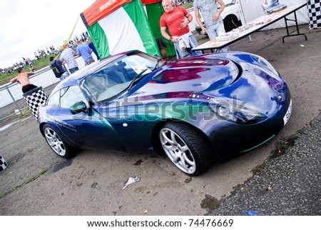 NORTHANTS, ENGLAND - AUG 2: Flip Paint TVR on display at the Annual Ultimate Street Car Show on August 2, 2008 in Northants, England, UK. Santa Pod is host to the show