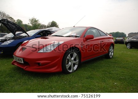 WAKEFIELD, ENGLAND - MAY 10: Red Toyota Celica on Display at the Annual Rising Sun Car Show on May 10, 2008 in Wakefield, England, UK.  Norton Priory is host to the show
