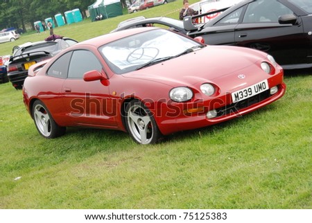 WAKEFIELD, ENGLAND - MAY 10: Red Toyota Supra on Display at the Annual Rising Sun Car Show on May 10, 2008 in Wakefield, England, UK.  Norton Priory is host to the show