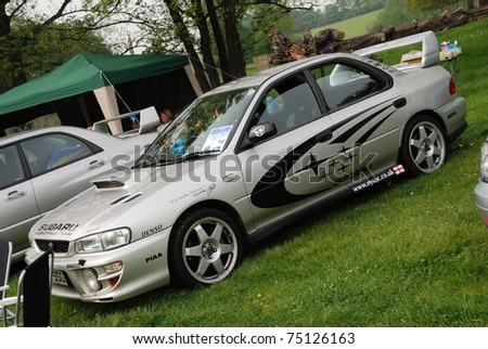 WAKEFIELD, ENGLAND - MAY 10: Silver Subaru Impreza on Display at the Annual Rising Sun Car Show on May 10, 2008 in Wakefield, England, UK.  Norton Priory is host to the show