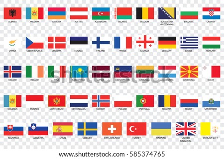 An Illustrated Country Flags of Europe