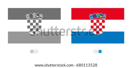 An Outline of the World with the Flag of  Croatia