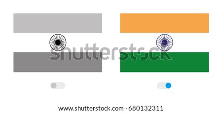 An Outline of the World with the Flag of  India
