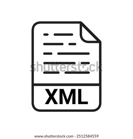 XML icon, Modern flat design of XML file icon for web, 