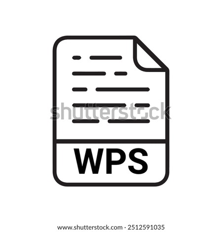  WPS icon, WPS File Format Icon. WPS extension filled icon.