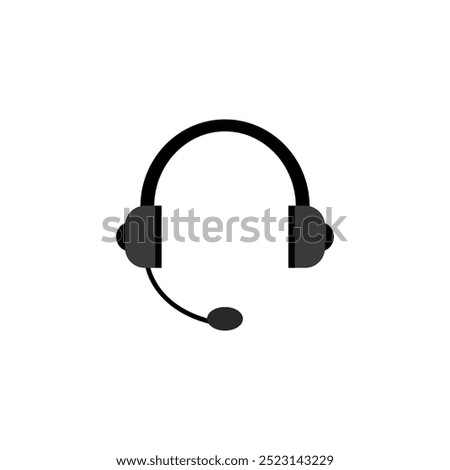 Headset Icon. Headset, Support Headphone flat vector icon. Simple solid symbol isolated on white background.