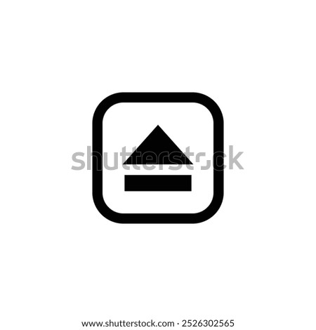 Eject Button Symbol Icon Vector. Eject icon isolated on white background. vector, icon for website design, mobile app, Vector Illustration