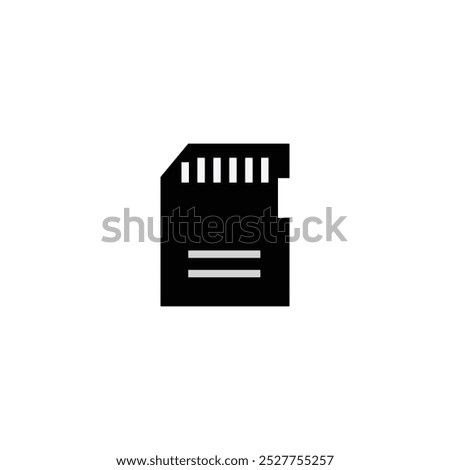 Flat Micro Sd Card Icon. Memory sd card icon on white background. Compact flash storage symbol. Media, photos, gigabyte, megabyte. Outline, flat and colored style. Flat design.
