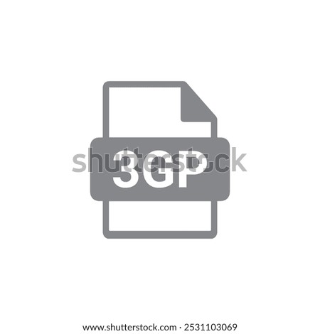 3gp File Icon. Vector File Format. 3GP File Extension Modern Flat Design on white background.