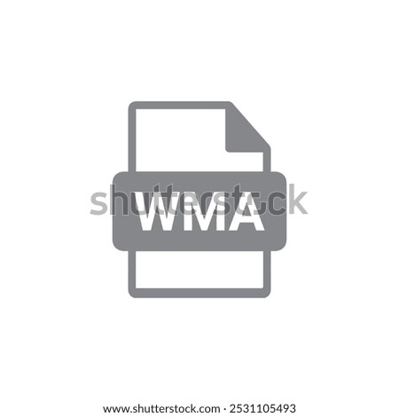 WMA document  File Type on white background.