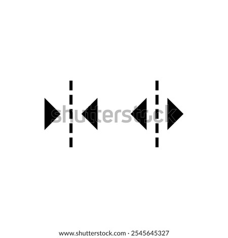 Bleed lines Flip Horizontal icon vector on white background