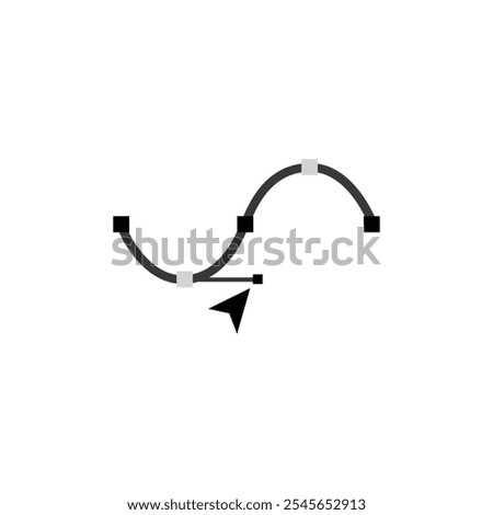 Bezier Curve Icon Simple Illustration on white background