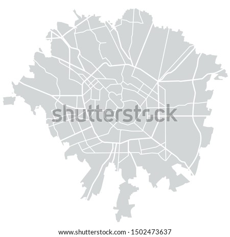 Vector Map of the city of Milan, Italy