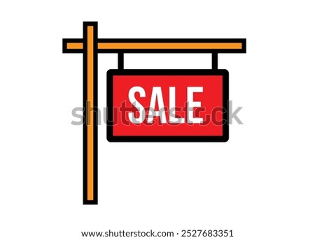 sale board shopping mall board hanging vectore of a sale sign in a street presenting biggest sale.