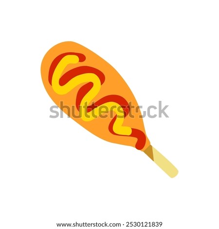 Illustration of a corn dog. Easy to edit with vector data.