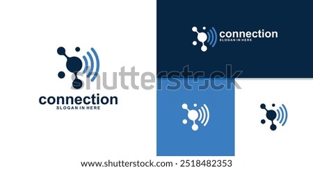 logo design combination of molecules and networks, network, connection, logo design template, icon, vector, inspiration, symbol.