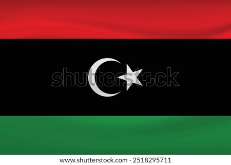 Libya Waving Country Flag in Vector illustration