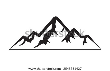 Black and white Mountain vector design.