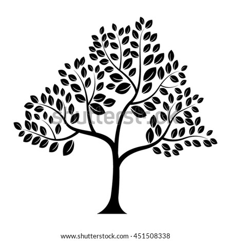 Black Tree Silhouette 1 Stock Vector Illustration 451508338 : Shutterstock