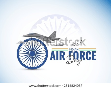 Indian Air Force Day, Air Force Day creative banner poster logo background web social media design vector illustration isolated.