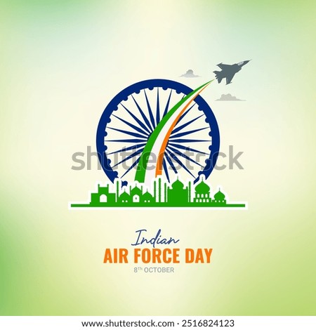 Indian Air Force Day, Air Force Day creative banner poster logo background web social media design vector illustration isolated.