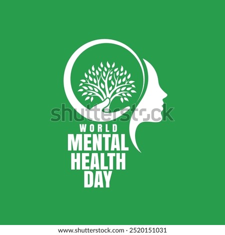 World Mental Health Day logo vector illustration creative banner poster web design for social media ads, Mental Freedom concept, Mental health, brain disorder idea. Alzheimer's and Psychology 