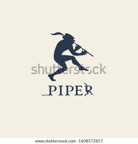 Logo with a Hameln Pied Piper and a stylized spelling