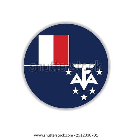 French Southern and Antarctic Territory circle flag. Vector flag icon. Computer vector illustration design.