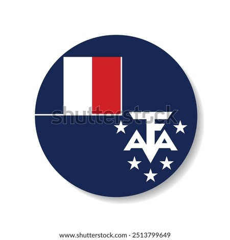 French Southern and Antarctic Territory circle flag. Vector flag icon. Computer vector illustration design.