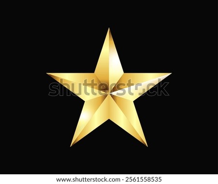 3 D Gold star on black background