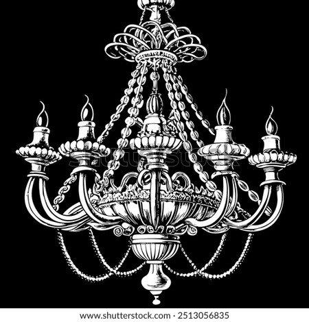 big chandelier multiple vector art