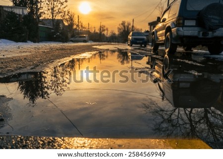 Similar – Image, Stock Photo mirror of nature Puddle