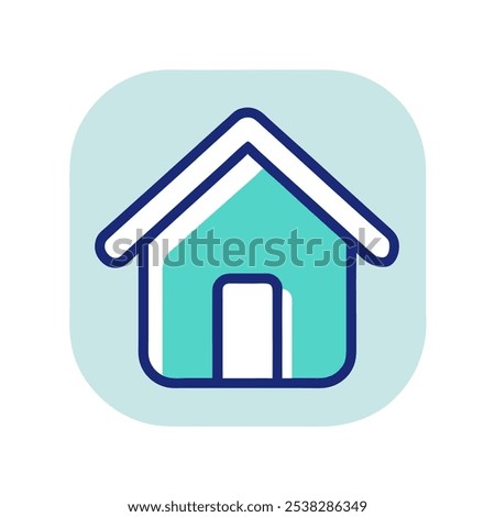 A simple yet effective home icon, perfect for use in web design, app interfaces, or any project that needs a clear and recognizable home symbol. This icon is available in various formats and sizes.