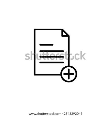 Add document icon symbol collection on white background.