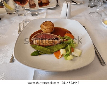 Similar – Image, Stock Photo Assorted vegetables and napkins on table