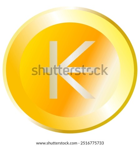 KIP Laos Currency Gold Coin Symbol Transparent Background Vector Symbol PNG 