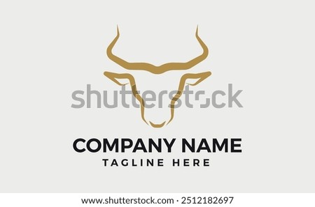 Bull head logo. Abstract cow or bull head with horns icon. logo for steak house, meat restaurant or butchery. Taurus symbol. Vector illustration.