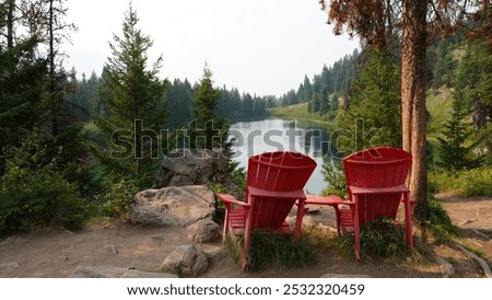 Similar – Image, Stock Photo Red chair on a construction site