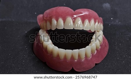 Similar – Image, Stock Photo Closeup of a denture