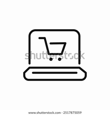 laptop online store icon sign vector