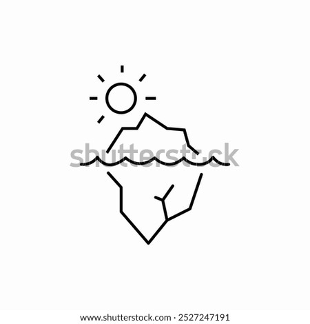 iceberg evaporation icon sign vector