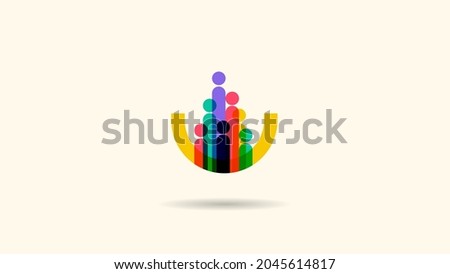Social media icon. Logo, logotype sign or internet online conference icon. People, family together, human unity chat bubble logo vector. Colorful  icons easy editable for web banner logo and poster.