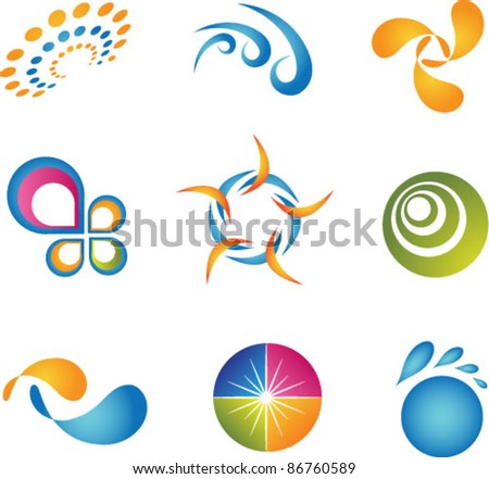 Collection Of Abstract Vector Symbols Isolated On White Background. Graphic Design Editable For Your Design.