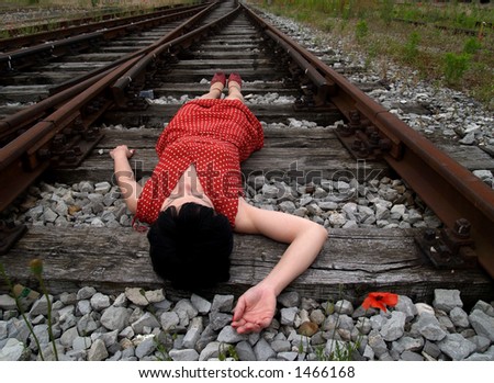 girl on the rail track