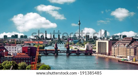 Similar – Image, Stock Photo Berlin Alexanderplatz, germany, Kreuzberg Oberbaumbridge