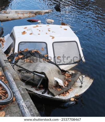 Similar – Image, Stock Photo sunken boat Old submerged