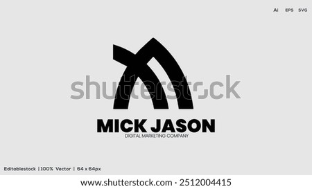 MJ, JM Abstract Letters Logo Monogram