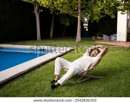 Similar – Image, Stock Photo Deckchairs in the high mountains