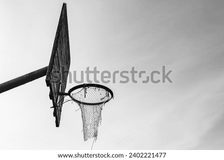 Similar – Image, Stock Photo basketball hoop silhouette, street basket in Bilbao city Spain